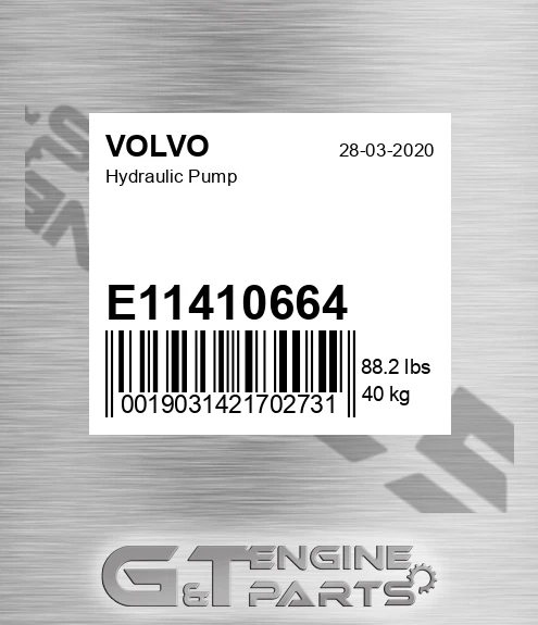E11410664 Hydraulic Pump for VOLVO