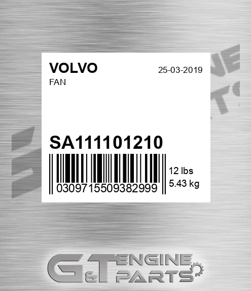 SA111101210 Fan for VOLVO