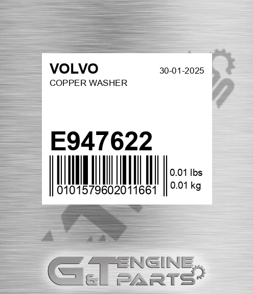 E947622 Copper Washer
