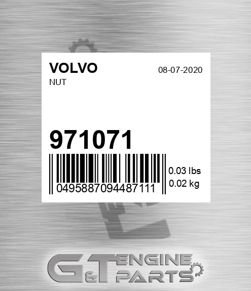 971071 VOLVO Nut