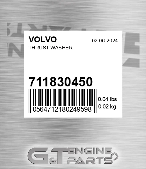 7118-30450 Thrust Washer for VOLVO