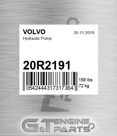 20R2191 Hydraulic Pump for VOLVO