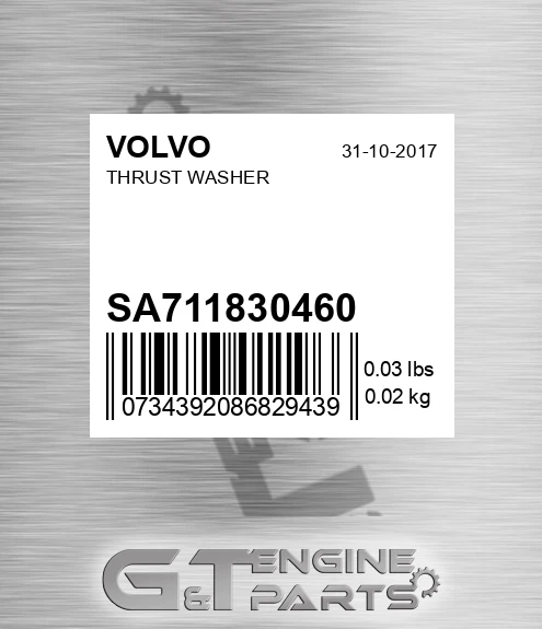 SA7118-30460 Thrust Washer for VOLVO