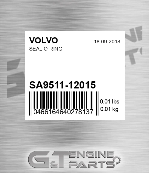 SA9511-12015 Seal O-ring for VOLVO
