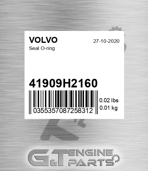 41909H2160 Seal O-ring for VOLVO