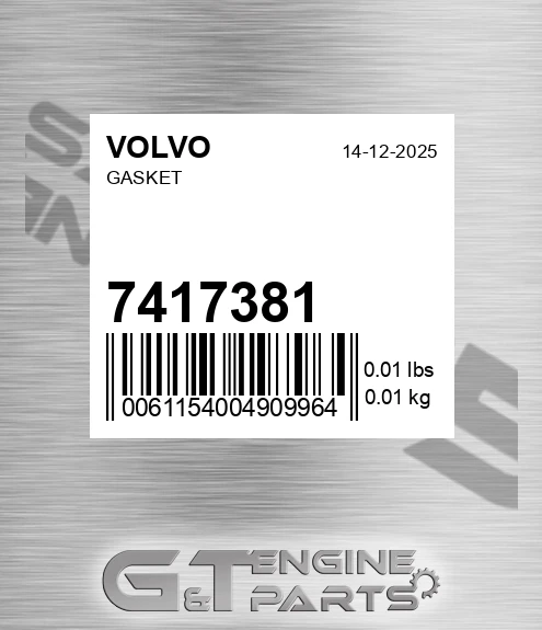 7417381 Gasket for VOLVO