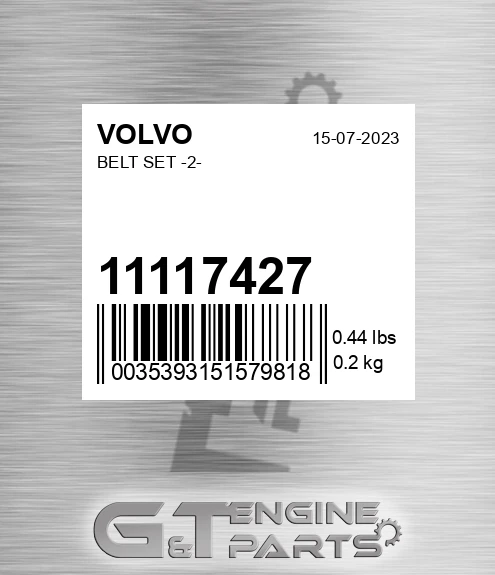11117427 Belt Set -2- for VOLVO