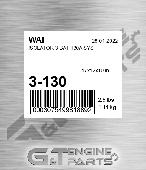 3-130 Isolator 3-bat 130a Sys