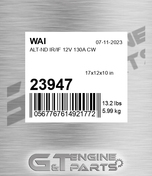 23947 Alt-nd Ir/if 12v 130a Cw