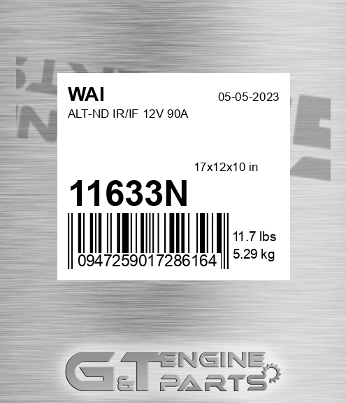 11633N WAI Alt-nd Ir/if 12v 90a