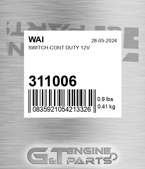 311006 Switch-cont Duty 12v