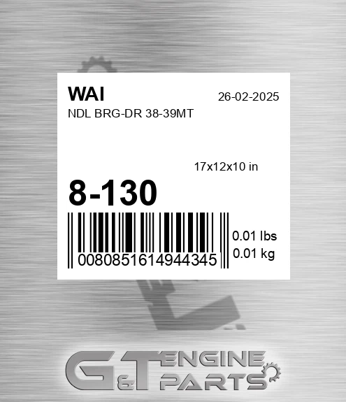 8-130 Ndl Brg-dr 38-39mt
