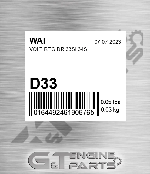D33 Volt Reg Dr 33si 34si