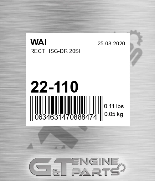 22-110 Rect Hsg-dr 20si