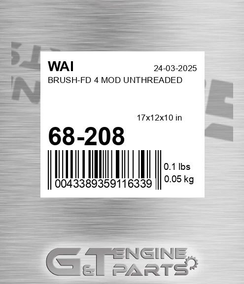 68-208 Brush-fd 4 Mod Unthreaded