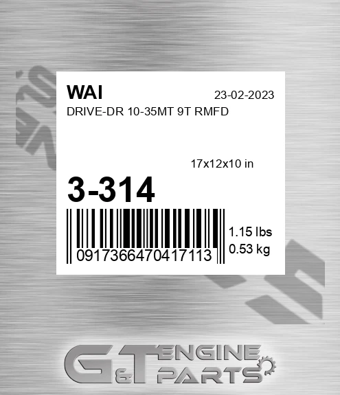 3-314 Drive-dr 10-35mt 9t Rmfd