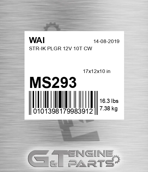 MS293 Str-ik Plgr 12v 10t Cw