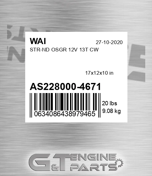 AS228000-4671 Str-nd Osgr 12v 13t Cw