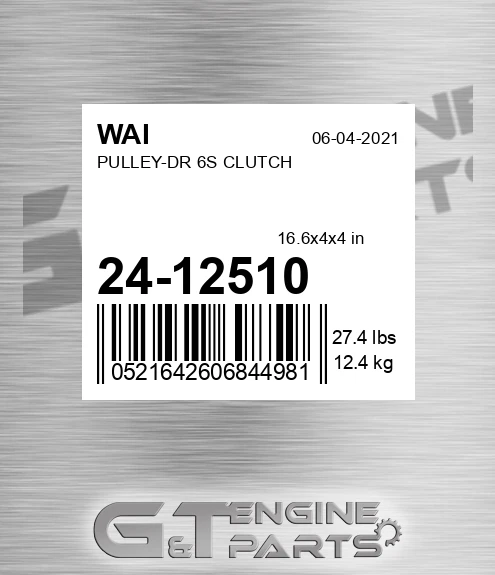 24-12510 WAI Pulley-dr 6s Clutch