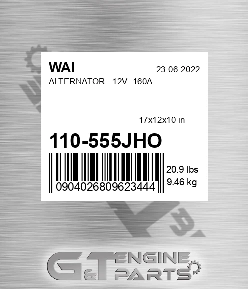 110-555JHO Alternator 12v 160a