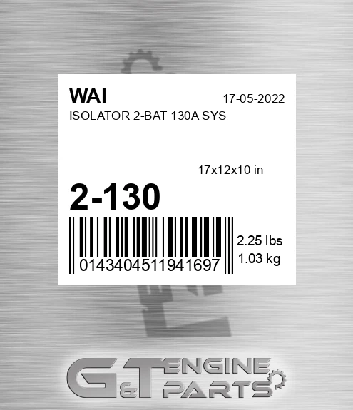 2-130 Isolator 2-bat 130a Sys