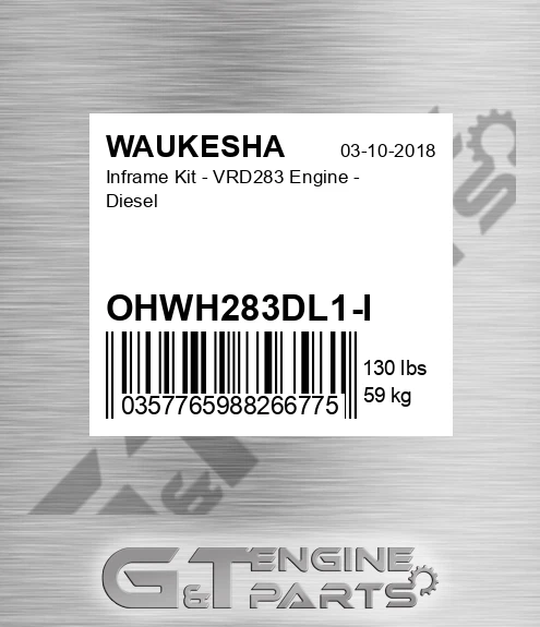 OHWH283DL1-I Inframe Kit - Vrd283 Engine - Diesel for WAUKESHA