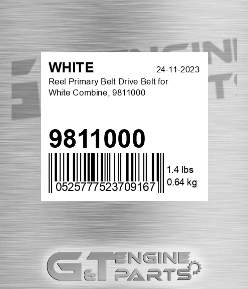 9811000 Reel Primary Belt Drive Belt For Combine,