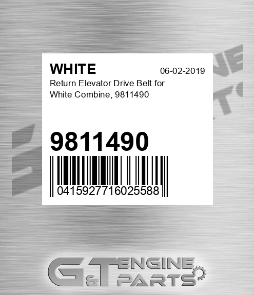 9811490 Return Elevator Drive Belt For Combine,