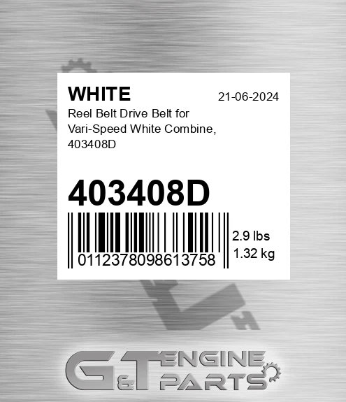 403408D Reel Belt Drive Belt For Vari-speed Combine,