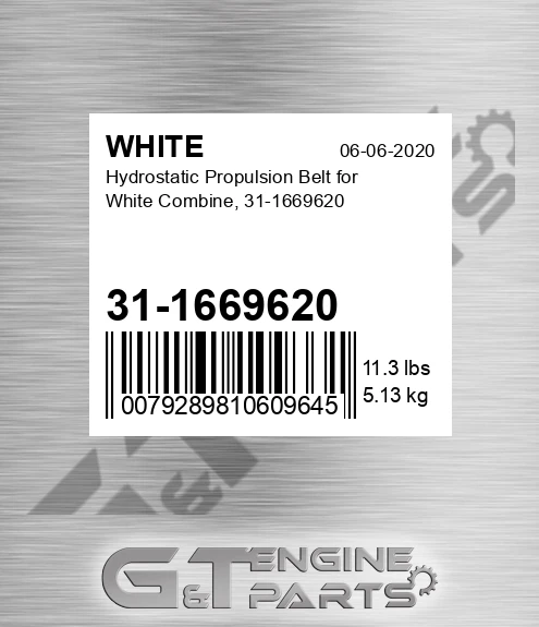 31-1669620 Hydrostatic Propulsion Belt For Combine,