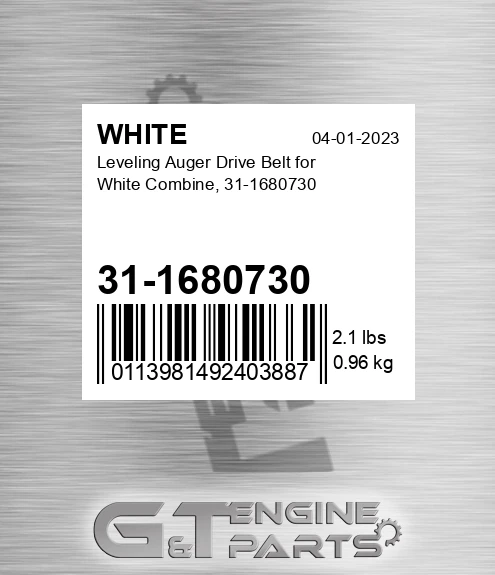 31-1680730 Leveling Auger Drive Belt For Combine,