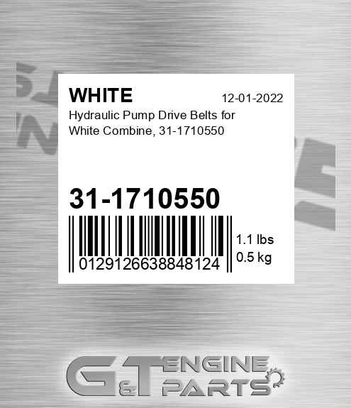 31-1710550 Hydraulic Pump Drive Belts For Combine,