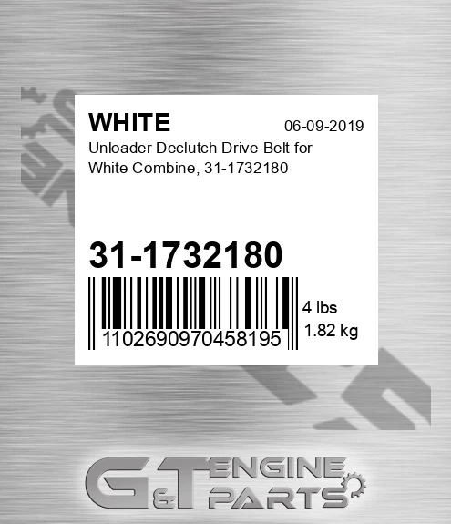 31-1732180 Unloader Declutch Drive Belt For Combine,