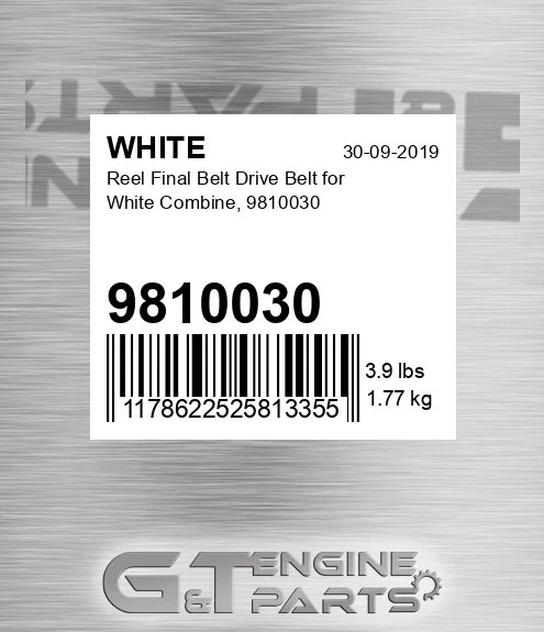9810030 Reel Final Belt Drive Belt For Combine,