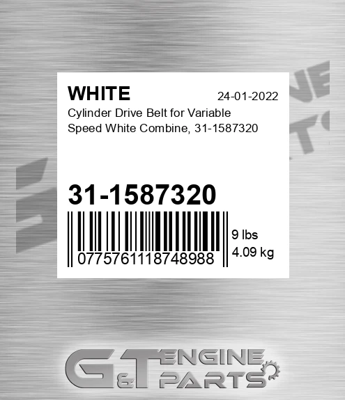 31-1587320 Cylinder Drive Belt For Variable Speed Combine,