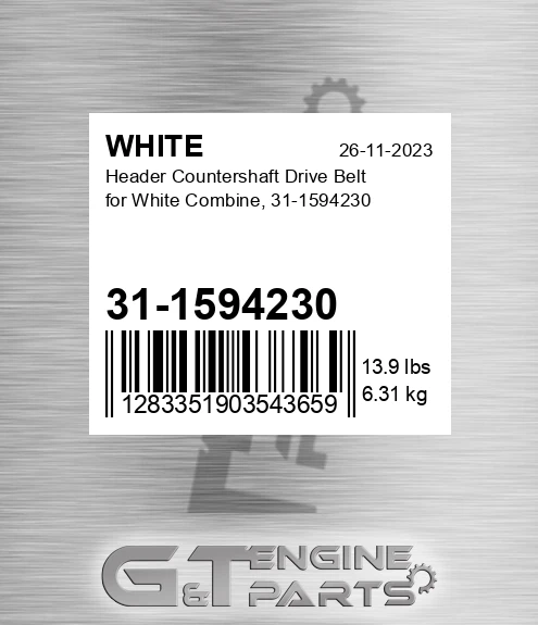 31-1594230 Header Countershaft Drive Belt For Combine,