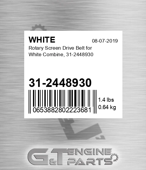 31-2448930 Rotary Screen Drive Belt For Combine,
