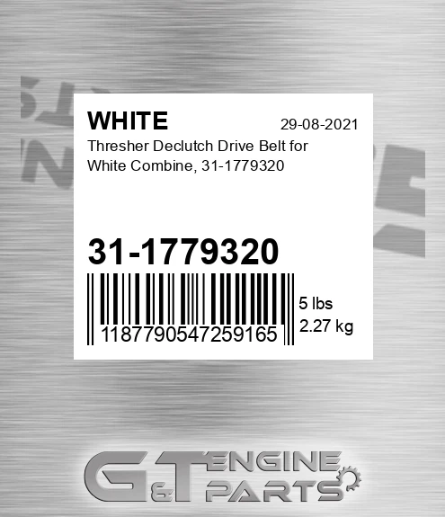 31-1779320 Thresher Declutch Drive Belt For Combine,
