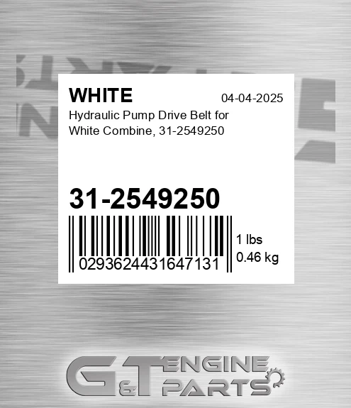 31-2549250 Hydraulic Pump Drive Belt For Combine,