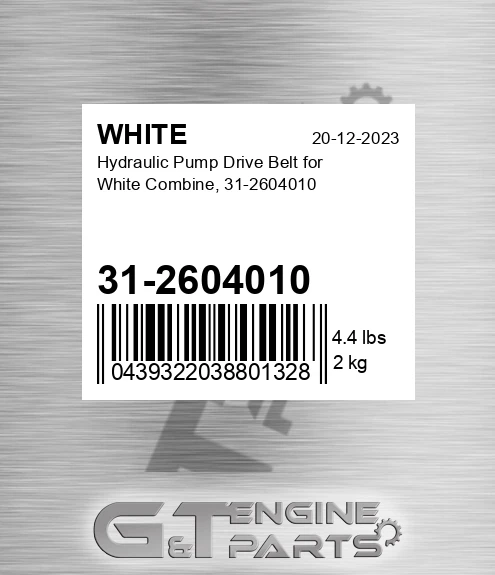 31-2604010 Hydraulic Pump Drive Belt For Combine,