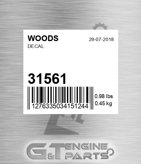31561 WOODS Decal