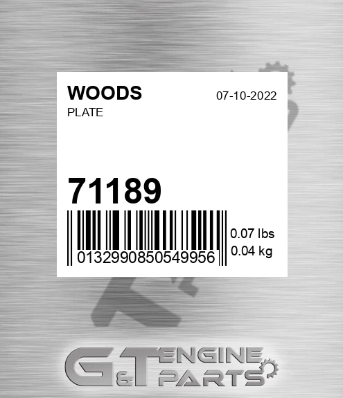 71189 Plate for WOODS