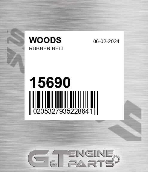 15690 WOODS Rubber Belt