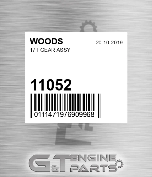 11052 17t Gear Assy