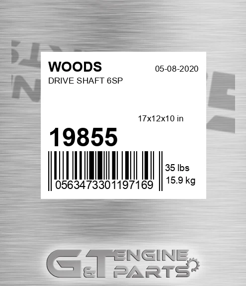 19855 Drive Shaft 6sp