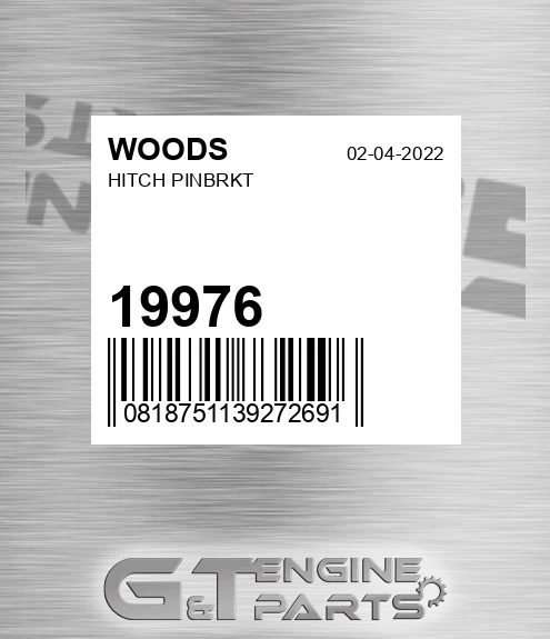 19976 WOODS Hitch Pinbrkt