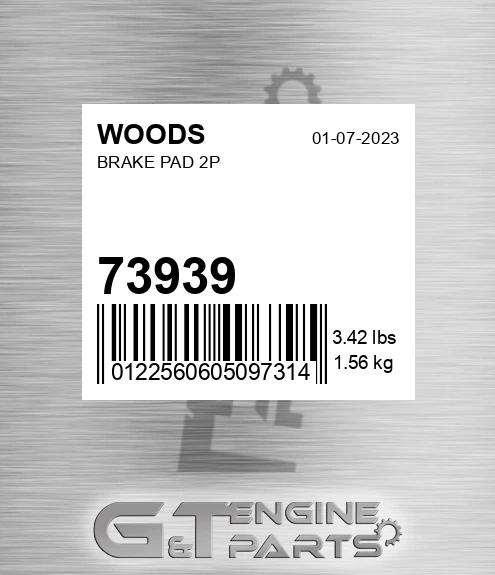 73939 WOODS Brake Pad 2p