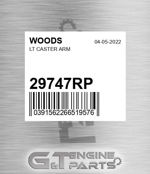 29747RP WOODS Lt Caster Arm