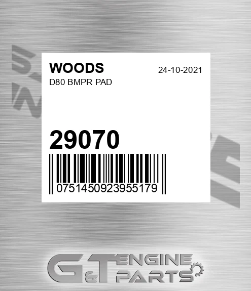 29070 D80 Bmpr Pad for WOODS