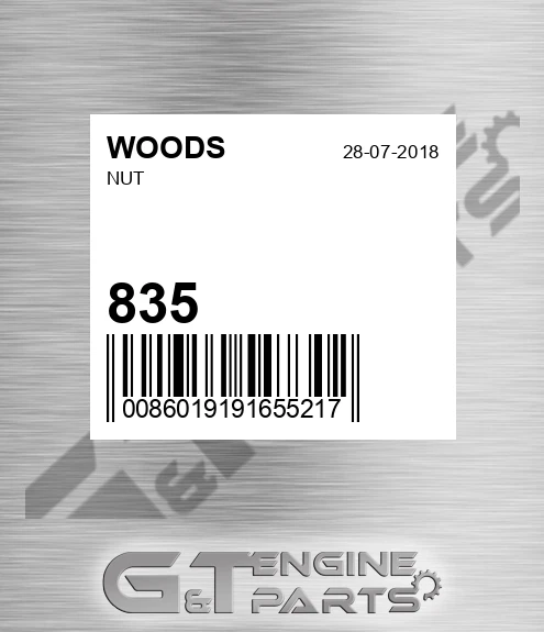 835 WOODS Nut